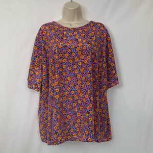 Kathie Lee Vintage Blouse Plus Size 22W Floral